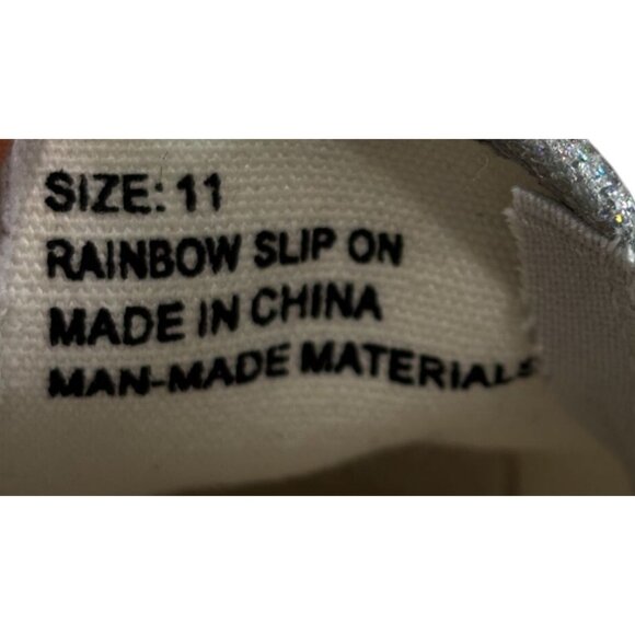 Rainbow Slip-On Sneakers Size 11 Girls By Olive & Edie - Picture 5 of 11